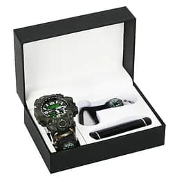 Чоловічий наручний годинник Besta Box Military Light з компасом + подарунковий набір