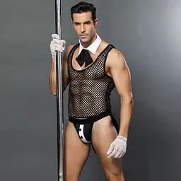 Эротический костюм официанта JSY Горячий Дэниел One Size Black