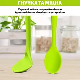 Силіконова ложка кухонна нейлонова термостійка 20.5 см, Kitchen Master Червоний 87412 - мініатюра 4