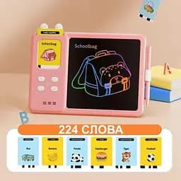 Планшет для малювання з обучающими карточками S5 Pink - мініатюра 2
