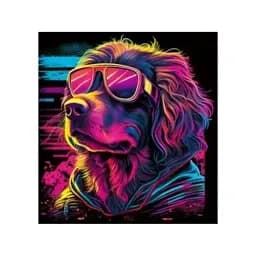 Картина за номерами на чорному фоні Strateg Кокер-спаніель 40х40 см