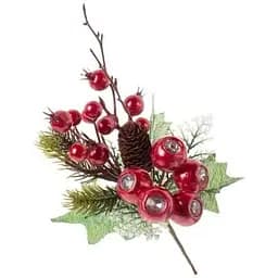 Флористический декор 24 см Искусственные материалы для декора и флористики с ягодами Красная