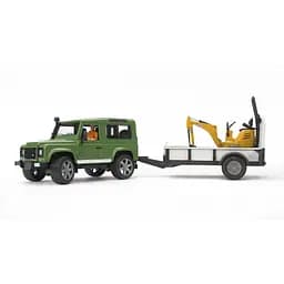 Уцінка. Набір іграшковий Bruder Автомобіль Land Rover Defender з причіпом, мікро-екскаватором JCB та фігуркою (02593)  - мініатюра 2