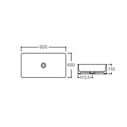 Умивальник Qtap Tern 600x400x110 White QT171180841W, Білий - мініатюра 2