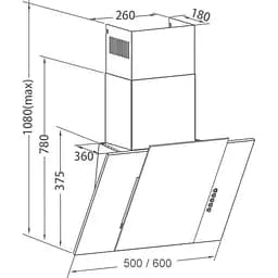 Витяжка похила Pyramida NVX 50 [800] B WH [142792] - мініатюра 6