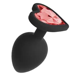 Анальна пробка Crushious Cuore зі змінними стразами 8х3.4 см