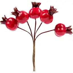 Декоративний гранат Yes! Fun глянцевий 25 мм 5 шт./пучок червоний (974136)