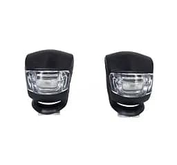 Мигалка LED белый и красный свет силиконовый черный корпус лягушка (G0001489)