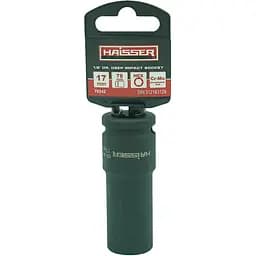 Головка ударна Haisser довга шестигранна 1/2" фосфатована матова 17x78 мм (134013)