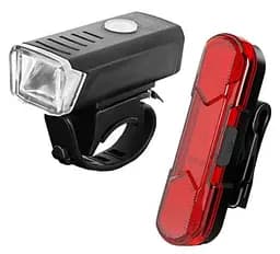 Вело набор фара передняя и задняя Hua Yu HY027 велосипедные фонари габаритные мигалка стоп 1XPG 5SMD Micro-USB