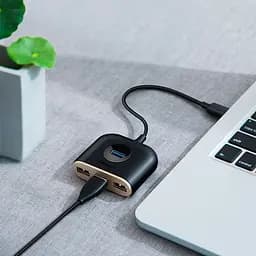 USB-хаб Baseus Square Round Box 4-Port USB-A Black 1м (CAHUB-AY01) [77938] - мініатюра 10