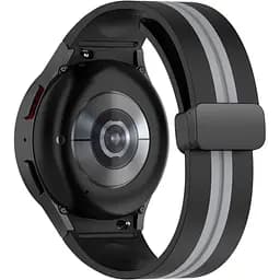 Ремінець для Samsung Galaxy Watch 4 40mm - чорно-сірий ширина кріплення 20мм силікон Watchbands Cls-line-black (W35-6WB39441171)