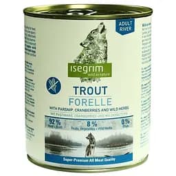 Влажный корм для взрослых собак Isegrim Adult Trout Форель с пастернаком, клюквой и травами 800 г