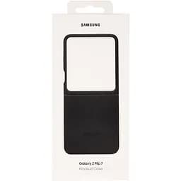 Шкіряний чохол Leather Case (AAA) для Samsung Galaxy Z Flip7 Black - мініатюра 5