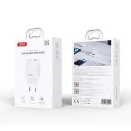 Мережевий зарядний пристрій XO L130 (EU) PD30W/QC18W (1USB-C+1USB-A) Fast charging Charger Білий - мініатюра 4