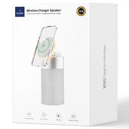 БЗП Wiwu Wi-W022 3 in 1 Wireless Charger+Bluetooth Speaker White - мініатюра 5