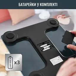 Ваги підлогові Tefal Goodvibes Life Bluetooth 180 кг AAAx3 в комплекті скло чорні - мініатюра 10
