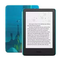 Електронна книга Amazon Kindle Kids 11th Gen 2022 Ocean Explorer, 16 ГБ, дисплей 6 E Ink Carta, антиблікове покриття, сенсорний екран, підсвічування, Bluetooth/Wi-Fi, веб-браузер, словник, 300 dpi, блакитна