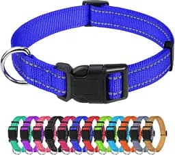 TagME - Світловідбивний нейлоновий нашийник для собак з швидкознімною регульованою пряжкою для цуценят і собак, розмір S