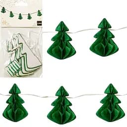 Гірлянда з паперових новорічних прикрас "Ялинки" Bambi CG-12, 5 шт