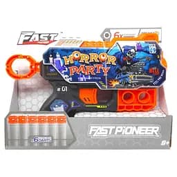 Пистолет BH121 Turbo & Fast с механическим барабаном с мягкими патронами 6шт "Вечеринка ужасов" (6955356261121)