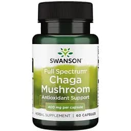 Гриб Чага Swanson Full Spectrum Chaga Mushroom 400 мг 60 капсул (100-57-8938105-20)