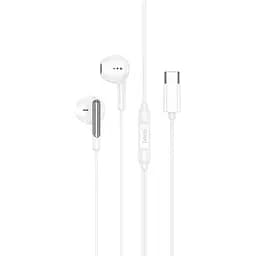 Навушники провідні вкладки Hoco M123 Type-C білий