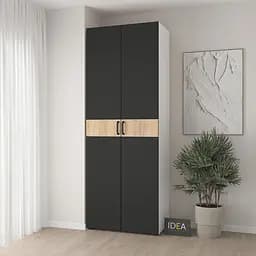 Шафа для одягу з однією штангою С-8.4 Білий/Чорний Idea