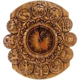 Годинник Зодіак масив дерева різний покритий патиною і лаком 32х30х1.8 см