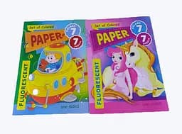 Набор бумаги 2019 А4, цветной односторонний флуоресцентный, 7 листов, английский, 5 шт. в упаковке