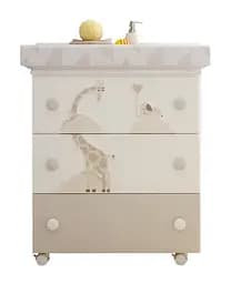 Пеленальный комод с ванночкой Pali Savana White, белый с бежевым (8090125)