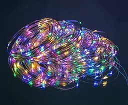 Гирлянда роса 20 метров Xmas 200 Led Copper разноцветная светодиодная гирлянда нить новогодняя