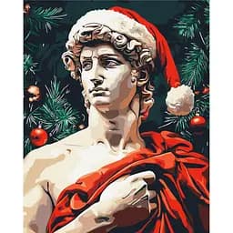 Картина за номерами на підрамнику Brushme Давид у новорічному настрої