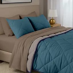 Покривало стьобане двостороннє Cosas Ocean Sand CS4 110х140 см (Blanket_68Sky_84Quartz_kt_87DarkBlue_110х140) - мініатюра 3