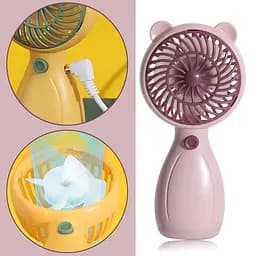 Портативний ручний вентилятор Handy Mini Fan JX-998 на акумуляторі з ручкою міні вітродуйка 2,5Вт Pink - мініатюра 2