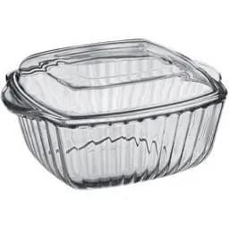 Кастрюля Pasabahce Borcam с крышкой для запекания 23х19 см (59029)