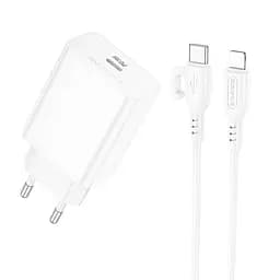 Сетевое зарядное устройство с кабелем Borofone BA21A Pro Long journey single port PD20W charger set(C to iP) белый