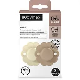 Пустушка Suavinex Wonder фізіологічна 0-6 місяців 2 шт. світло-бежева та бежева (308404) - мініатюра 8