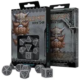 Набор кубиков Dwarven Gray & black Dice Set , 7 шт. (SDWA03)