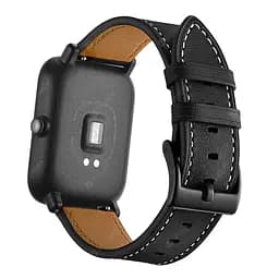 Ремінець для Xiaomi Amazfit GTS 2 mini - чорний Watchbands Standart ширина кріплення 20мм розмір L шкіряний (WB0029STANDART2BLACKFITGTS2) - мініатюра 2