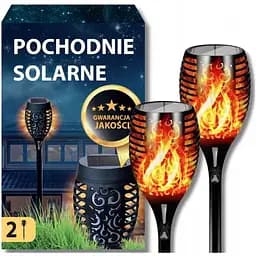 Ліхтар із ефектом полум'я водонепроникні 43 см на сонячній батареї для саду та туризму.