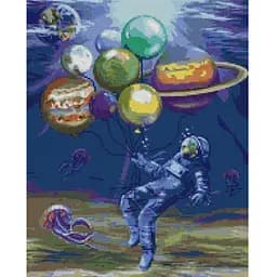 Алмазна мозаїка Brushme Астронавт у морі на підрамнику 40x50 см (DBS1127)