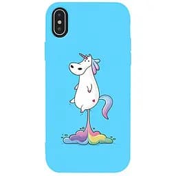 Чохол-накладка Toto Matt TPU 2 mm Print Case Apple iPhone XS Max #30 Unicorn Puk Sky Blue