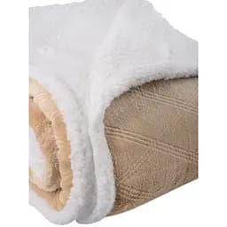 Ковдра Soho Plush hugs Beige флісова, 220х200 см, бежева з білим (1225К) - мініатюра 2