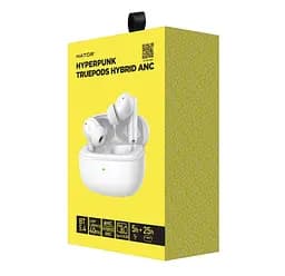 Беспроводные наушники с микрофоном HATOR HTA-432W Hyреrpunk Truepods Hybrid ANC Bluetooth 5.4 White - мініатюра 5