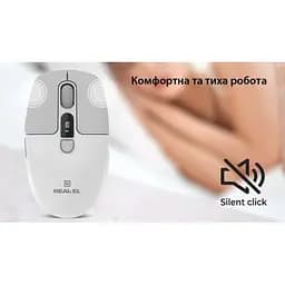 Комп'ютерна мишка Real-El RM-480W Wireless/Bluetooth White (EL123200050) - мініатюра 8