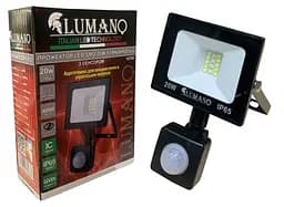 Прожектор с датчиком движения и радиатором LED SMD 20Вт 6000 K STANDARDeco ТМ LUMANO