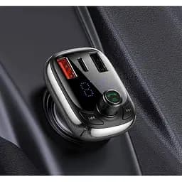 FM трансмітер Baseus Lokomotive S-13 CCTM-B01 модулятор Bluetooth 2 USB 1 Type-C чорний - мініатюра 7
