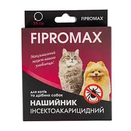 Нашийник Fipromax проти бліх та кліщів для котів та дрібних собак 35 см