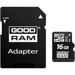 Карта памяти Goodram MicroSDHC 16GB UHS-1 Class 10 SD adapter